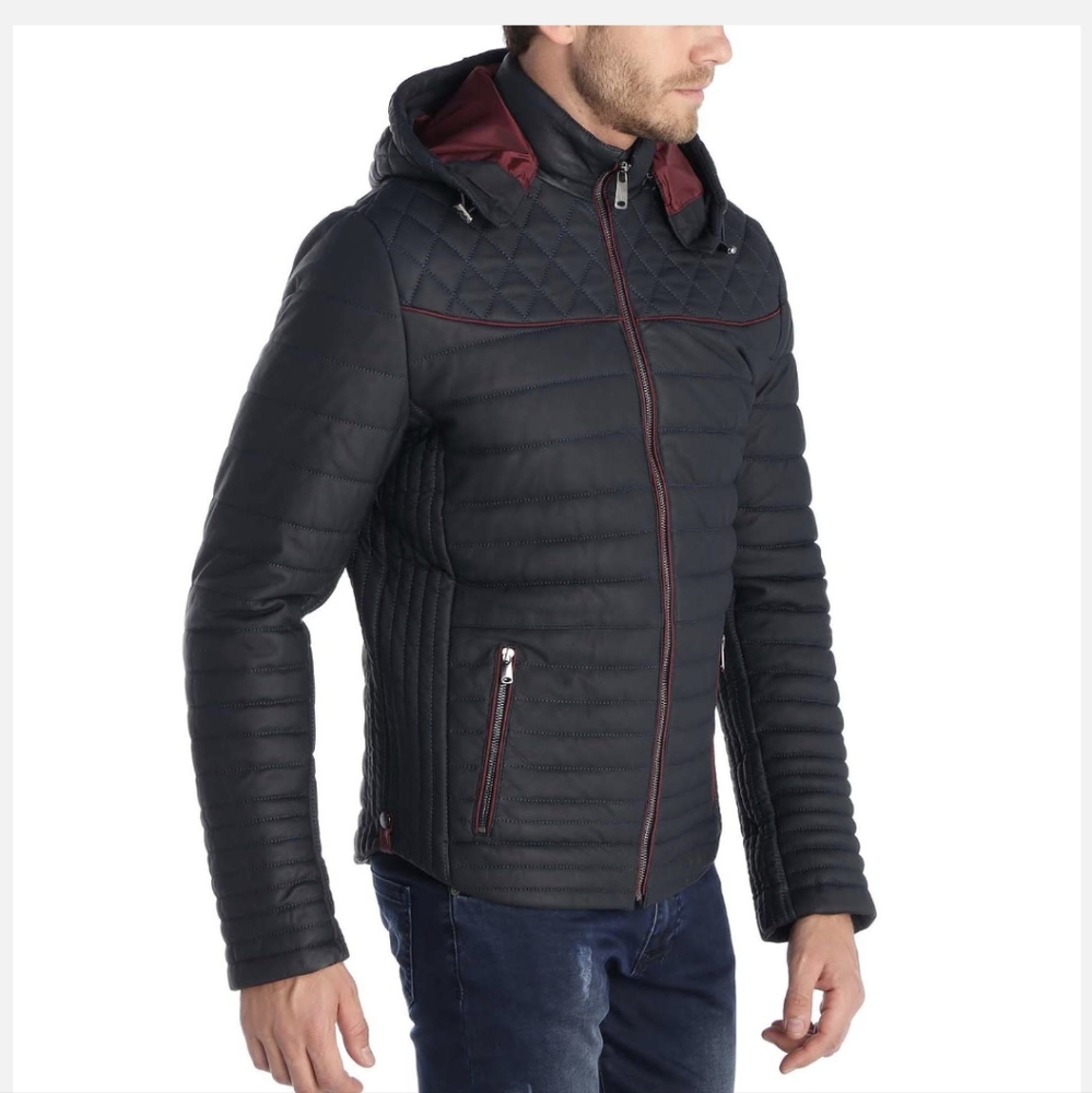 SIR RAYMOND TAILOR - WHIFF LEATHER JACKET // NAVY